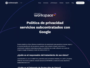 Política de privacidad servicios subcontratados con Google