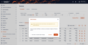 Verifactu, pantallazo en Tesis Broker Manager